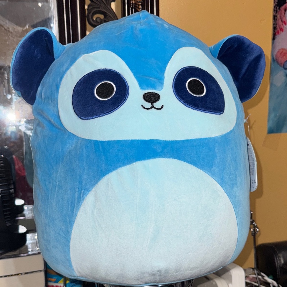 Squishmallows Blue Panda Plush Toy pillow size